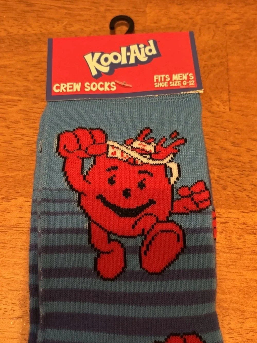 Kool-Aid Man Crew Socks One Pair For Mens Size 6-12